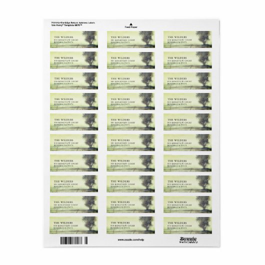 Misty Tree Meadow Rücksendeadresse (Vorne)