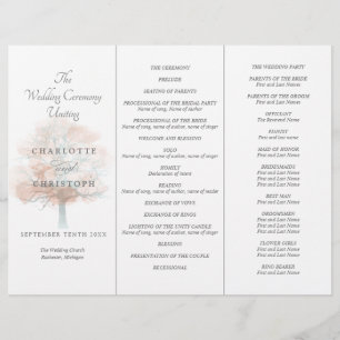 Misty tree Tri-Fold Hochzeitsprogramm