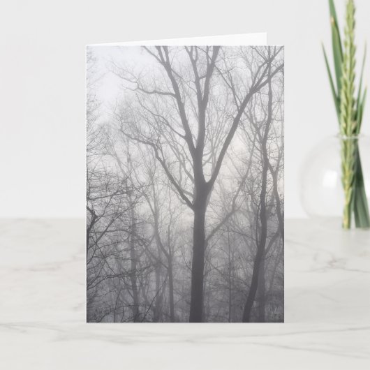 Misty Trees Gray Woodland Karte (Vorderseite)