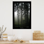 Misty Trees Wilderness Forest Foto Print Poster (Küche)