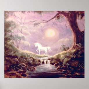 MISTY UNICORN by SHARON SHARPE Poster