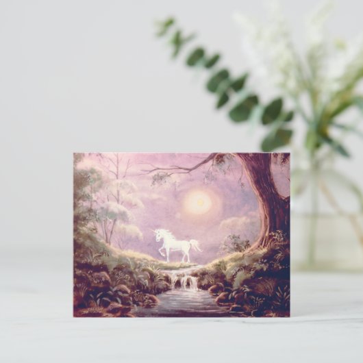 MISTY UNICORN by SHARON SHARPE Postkarte (Stehend Vorderseite)