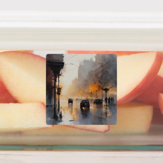 Misty Urban Abend Etiketten (Befestigt)