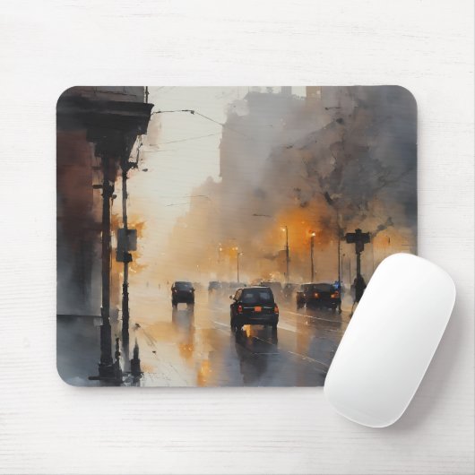 Misty Urban Abend Mousepad (Mit Mouse)