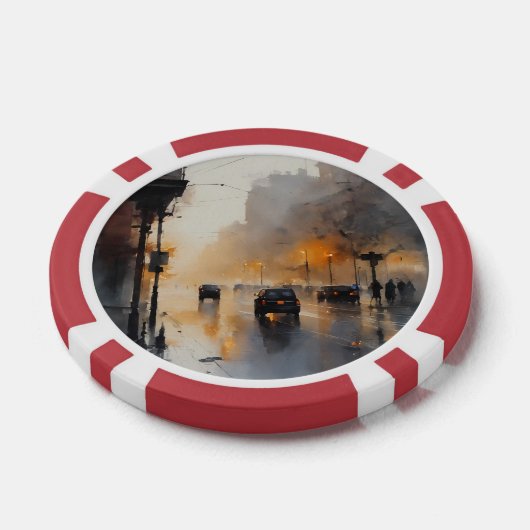 Misty Urban Abend Pokerchips (Einzeln)