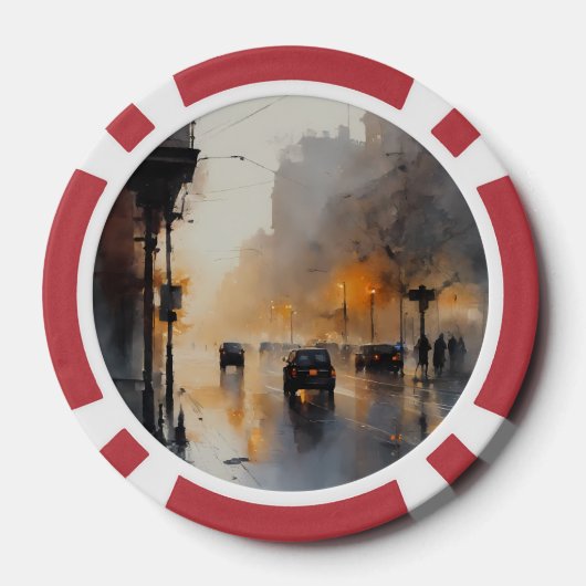 Misty Urban Abend Pokerchips (Rückseite)