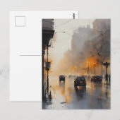 Misty Urban Abend Postkarte (Vorne/Hinten)