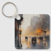 Misty Urban Abend Schlüsselanhänger (Vorderseite)