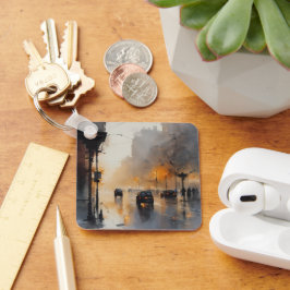 Misty Urban Abend Schlüsselanhänger