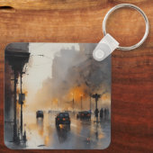 Misty Urban Abend Schlüsselanhänger (Rückseite)
