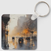 Misty Urban Abend Schlüsselanhänger (Rückseite)