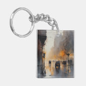 Misty Urban Abend Schlüsselanhänger (Vorderseite links)