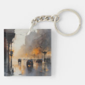 Misty Urban Abend Schlüsselanhänger (Rückseite)