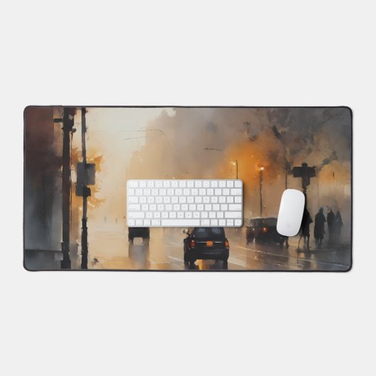 Misty Urban Abend Schreibtischunterlage (Tastatur & Maus)