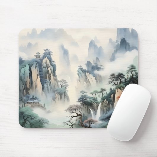 Misty Valley Mountains Mousepad (Mit Mouse)