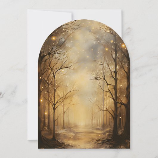 Misty-verzauberter Waldpfad Einladung zur Hochzeit (Rückseite)