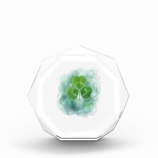 Misty Watercolor Clover Floating Acrylic Block (Vorderseite)