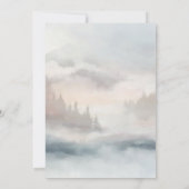 Misty Watercolor Mountain Pine Forest Wedding Einladung (Rückseite)