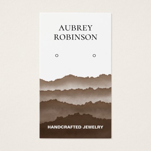 Misty Watercolor Mountains Brown Display Card (Vorderseite)