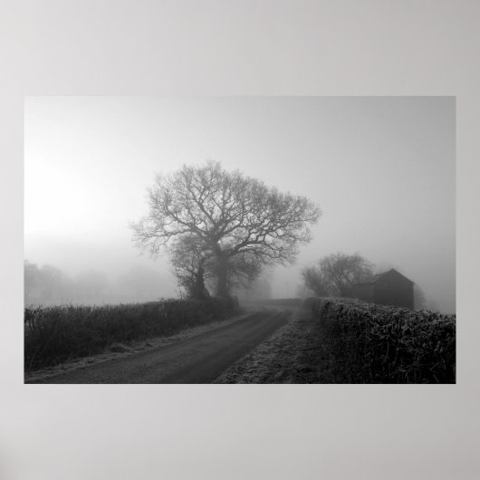 Misty Winter Morning: Cheshire, England Poster (Vorne)