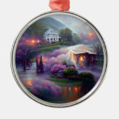 Misty Wisteria House Ornament Aus Metall (Vorne)