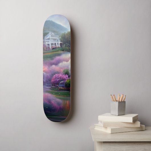 Misty Wisteria House Skateboard (Wandkunst)