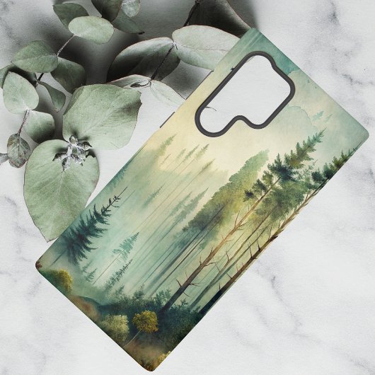 Misty Woodland Evergreen Forest Samsung Galaxy Hülle
