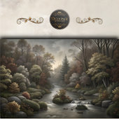 Misty Woodland River Cascade Decoupage Seidenpapier