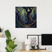 Misty Woods - Mystical Forest Illustration Style Poster (Heimbüro)