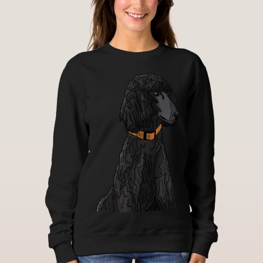 Misza, das Schwarze Standardpoodle Sweatshirt (Vorderseite)