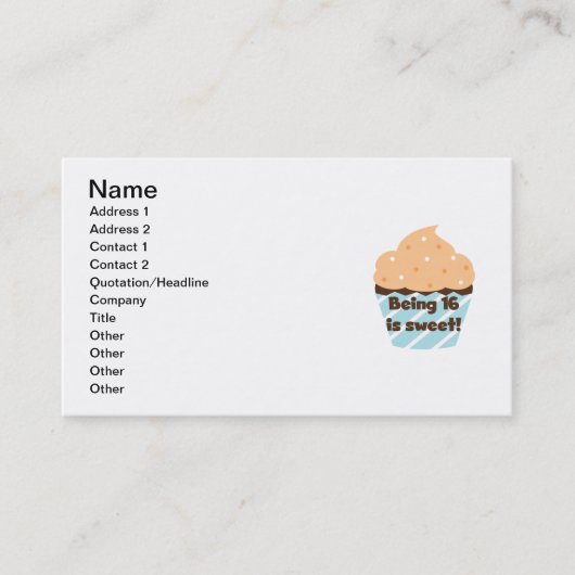 Mit 16 ist Sweet Birthday T Shirts und Geschenke Visitenkarte (Vorderseite)