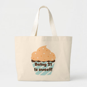 Mit 21 ist ich Geburtstagsgeschenke und T - Shirt. Jumbo Stoffbeutel