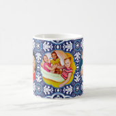 Mit 3 Bildern und Text, mediterrane Azulejos Kaffeetasse (Mittel)