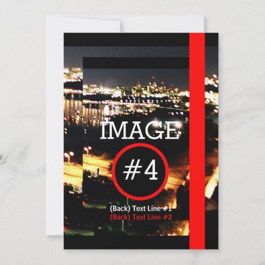 Mit 4 Bildern und 12 Textzeilen erstellen Einladung (Rückseite)