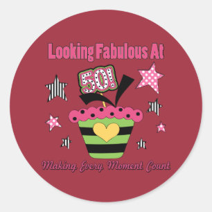 Mit 50 erstaunlich aussehen runder aufkleber