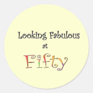 Mit 50 erstaunlich aussehen runder aufkleber