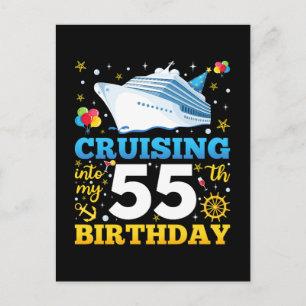 Mit 55 auf Kreuzfahrt zum Geburtstag Postkarte