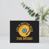 Mit 70er Music Seventies ist das Leben besser Postkarte (Stehend Vorderseite)