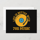 Mit 70er Music Seventies ist das Leben besser Postkarte (Vorne/Hinten)