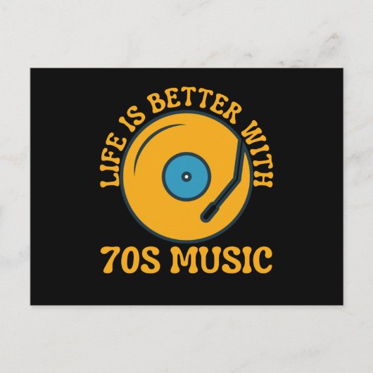Mit 70er Music Seventies ist das Leben besser Postkarte (Vorderseite)