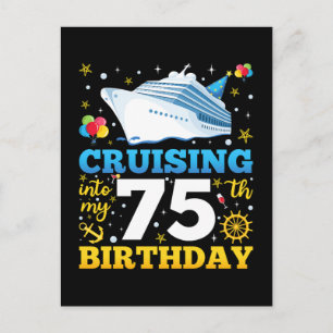 Mit 75 auf Kreuzfahrt zum Geburtstag Postkarte