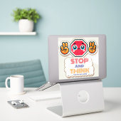 Mit ADHD* anhalten, denken Aufkleber (Laptop auf Schreibtisch)