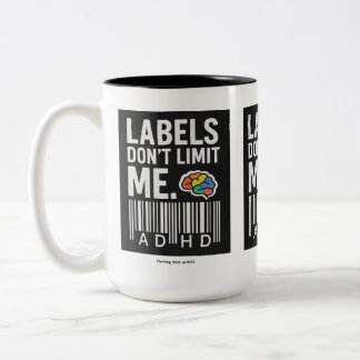 Mit ADHD*Lables verbergen Sie mich nicht. Zweifarbige Tasse