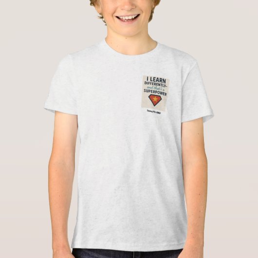 Mit ADHS* lerne ich anders Tri-Blend Shirt (Vorderseite)
