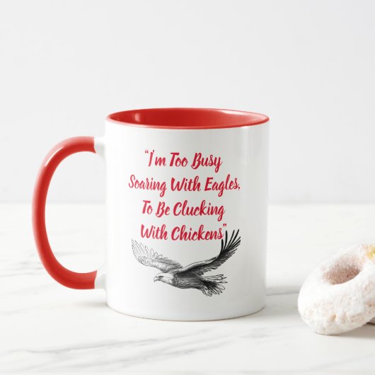 "Mit Adlern Fliegen" Tasse (Mit Donut)