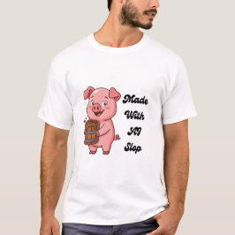 Mit AI-Schrott lustiges Schwein Tech Meme T-Shirt