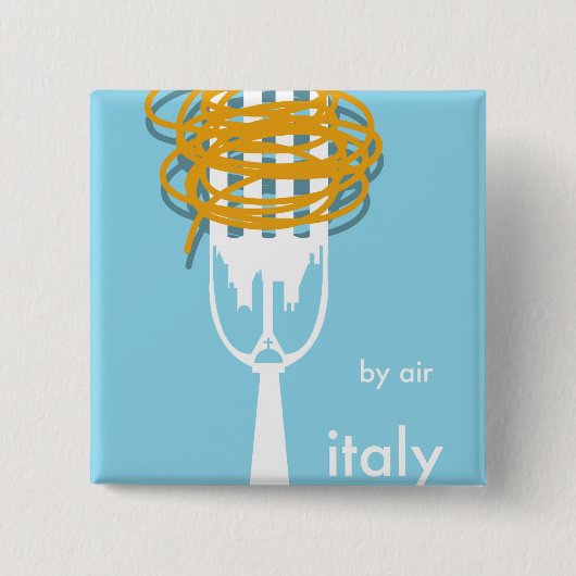 mit Air Italy Vintage Reiseplakat. Button (Vorderseite)