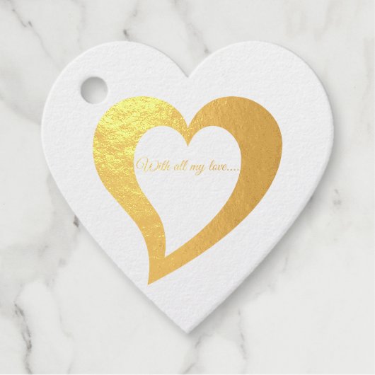 Mit all meinem Liebe Foil Herz Geschenkanhänger (Vorderseite)