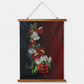 Mit Aloha Wandteppich Mit Holzrahmen (Vorderseite)