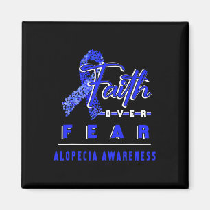 MIT ALOPECIA AWARENESS FAITH IMMER ÜBERSCHREITEN A MAGNET